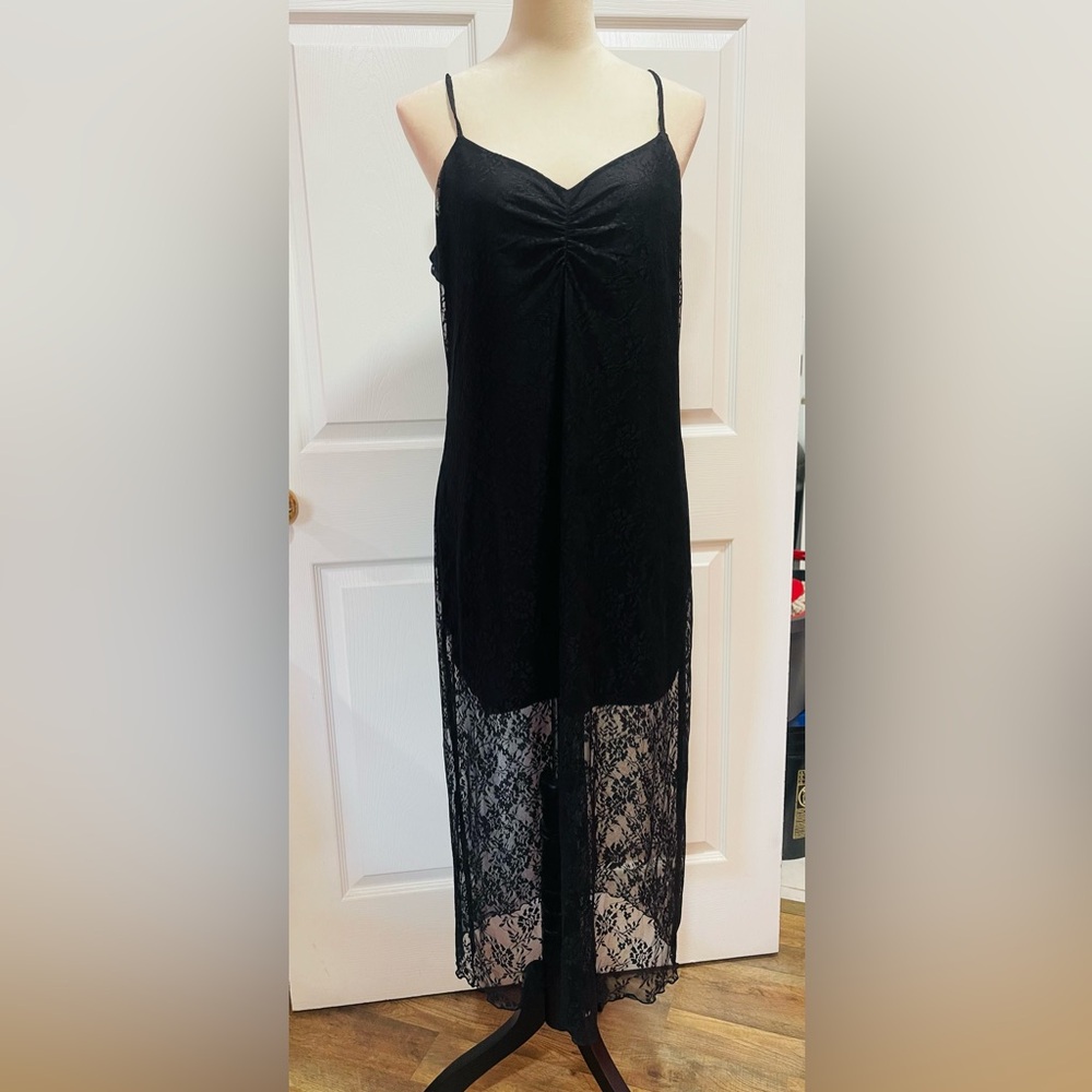 Black Lace Overlay Dress